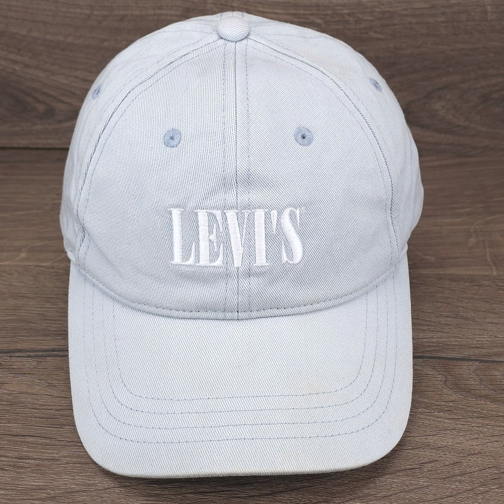 Levis Hat Mens Blue Cotton Adjustable Strapback Embroidered Logo Casual Dad Cap